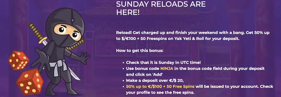 Sunday Reloads Casitsu Casino